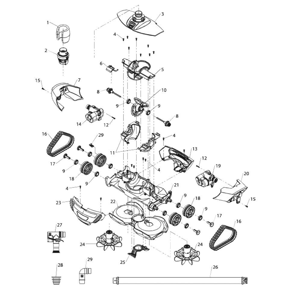 Zodiac MX6 MX8 AX10 ACTIV Pool Cleaner Price And Parts List Just