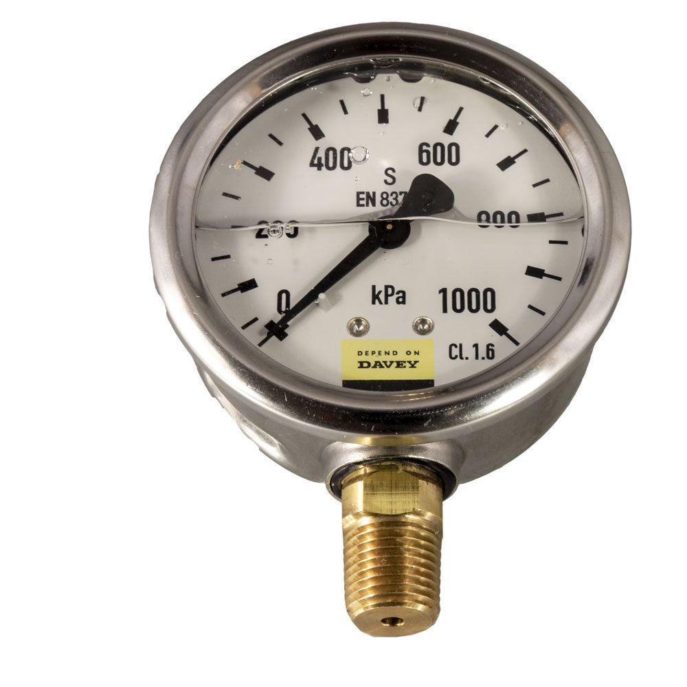 Davey Oil Filled 63mm Pressure Gauge Just Pools and Spas