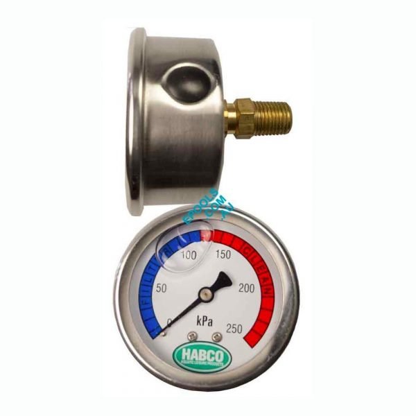 Stainless Steel Oil Filled Filter Pressure Gauge Back Mount Just
