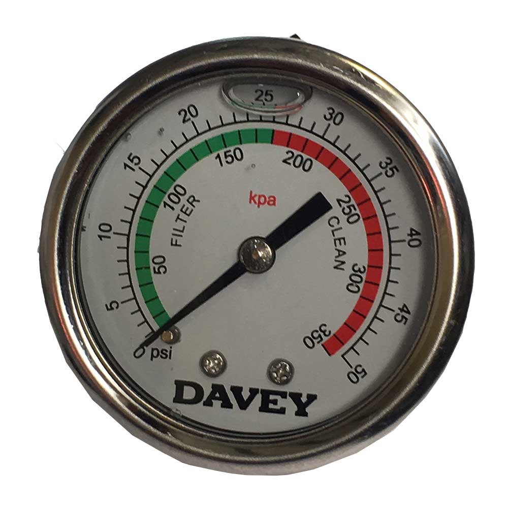 Monarch Ecopure Davey Filter Pressure Gauge Back Mount Just Pools and Spas
