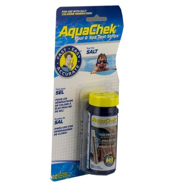 Hach Aquachek 4-Pack Salt Test Strips For Pool & Spa – 10 Strips Per Bottle