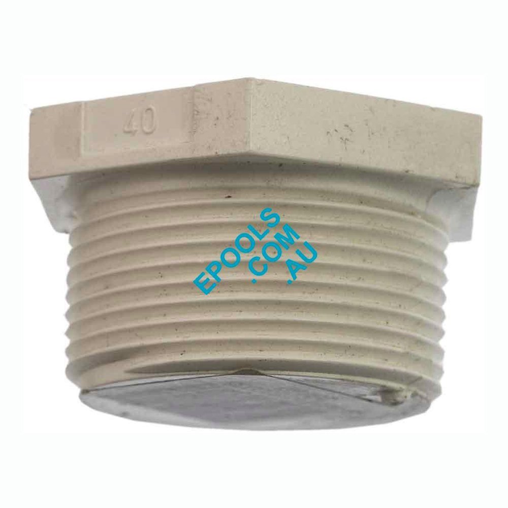 Pressure PVC 40MM BSP Threaded Plug Just Pools and Spas